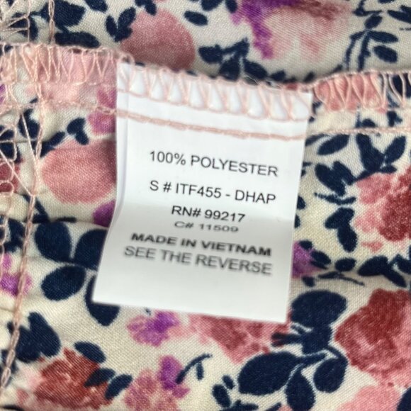 Sicuergute Floral Print Cami Top Shirt Pink Blue Large New WOT Ruffle Hem - Picture 8 of 8